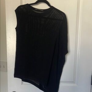 All Saints Black Asymmetrical Blouse Sleeveless